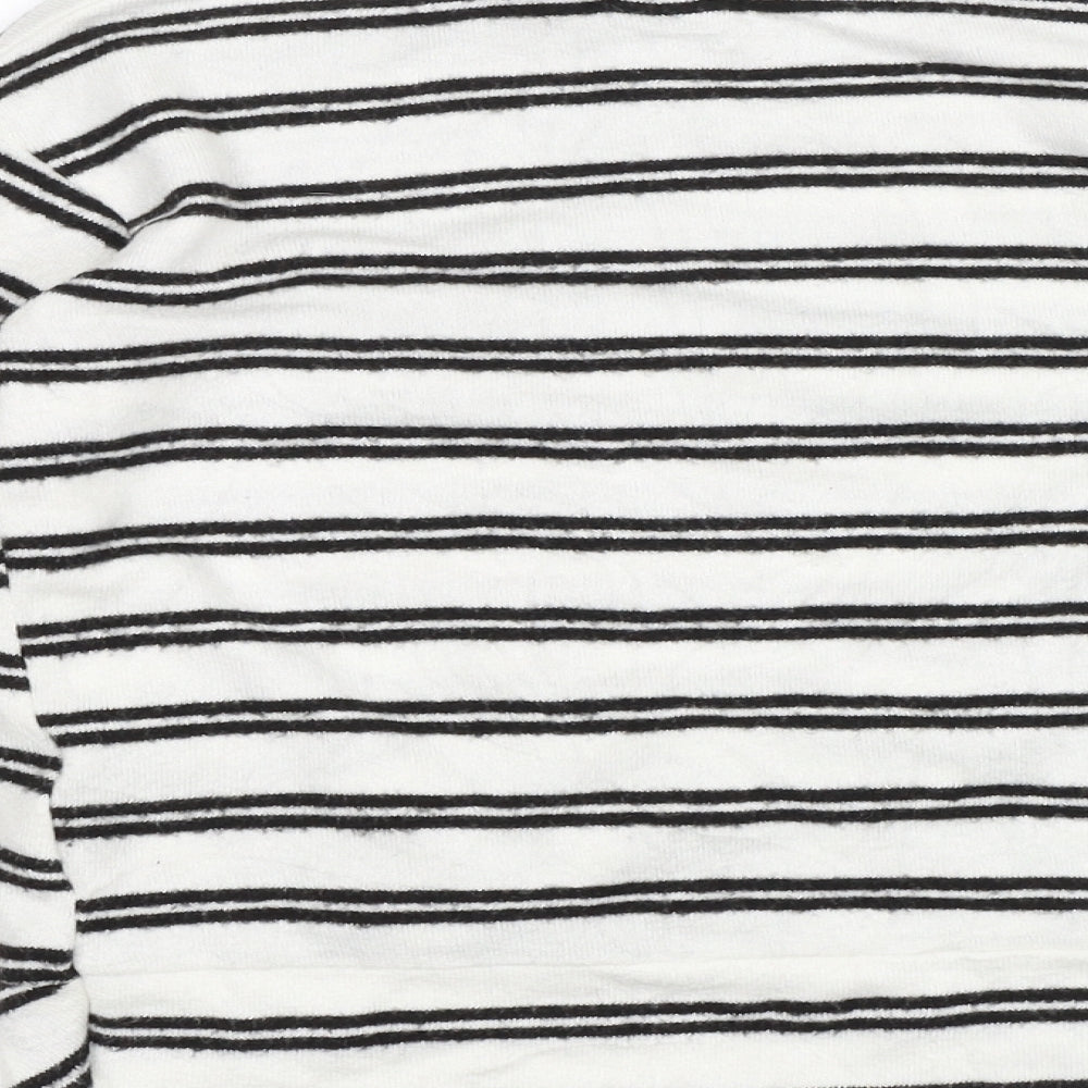 Zara Girls Black Striped  Pullover Jumper Size 8 Years