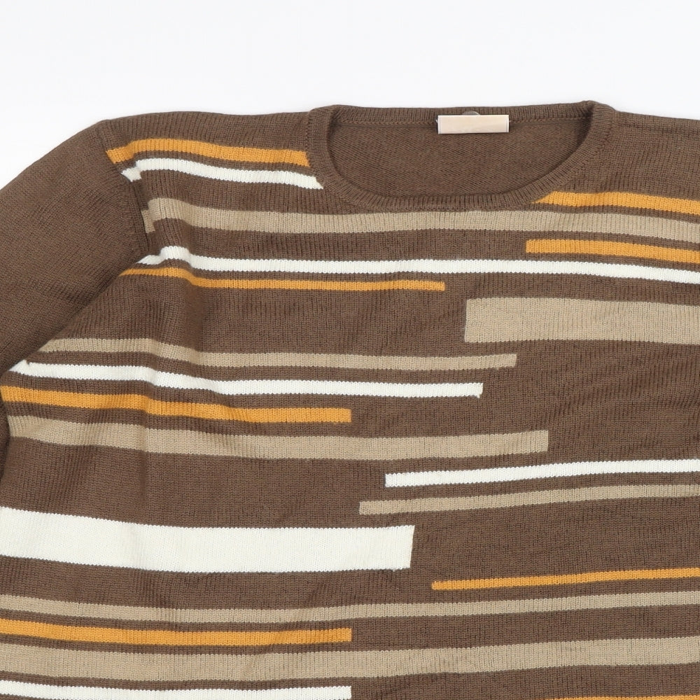 County Casuals Womens Brown Striped  Pullover Jumper Size L