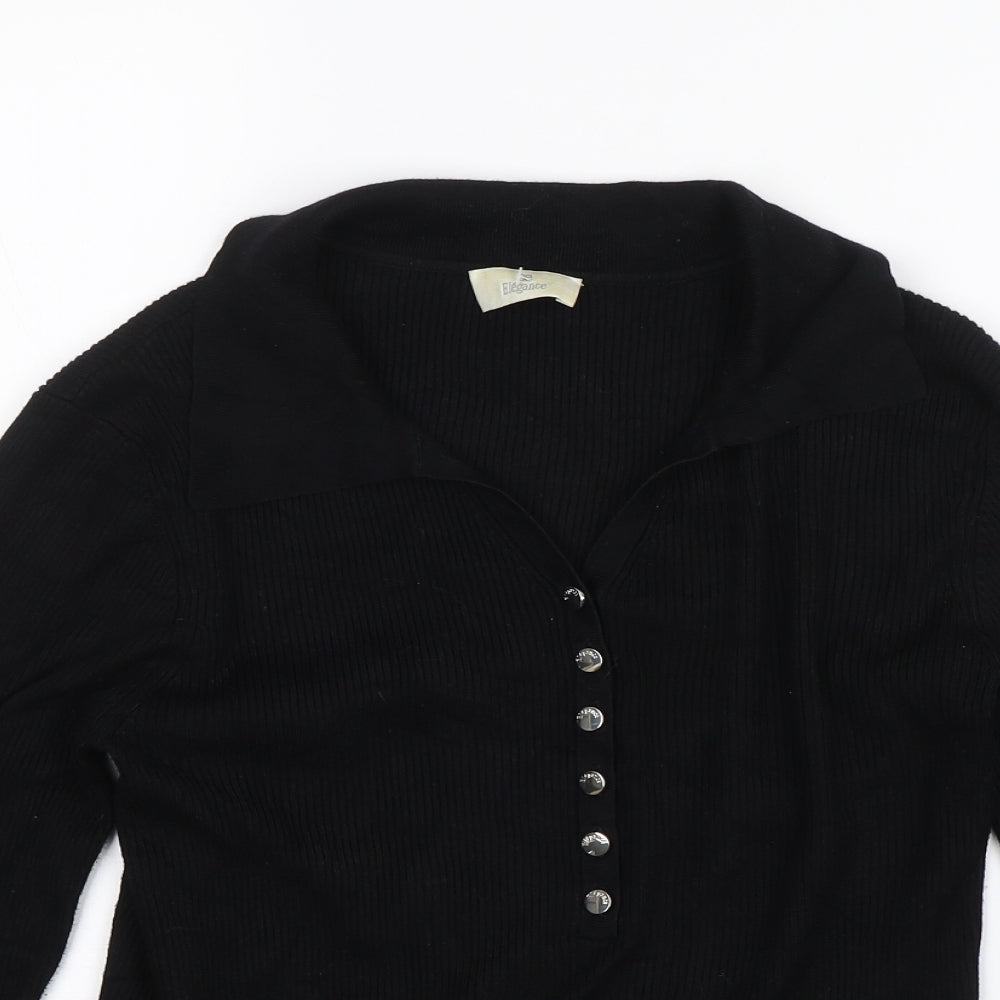 Elegance Womens Black   Pullover Jumper Size 12
