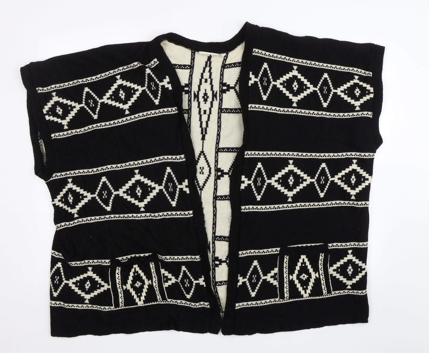 New Look Womens Black Geometric  Wrap Jumper Size M
