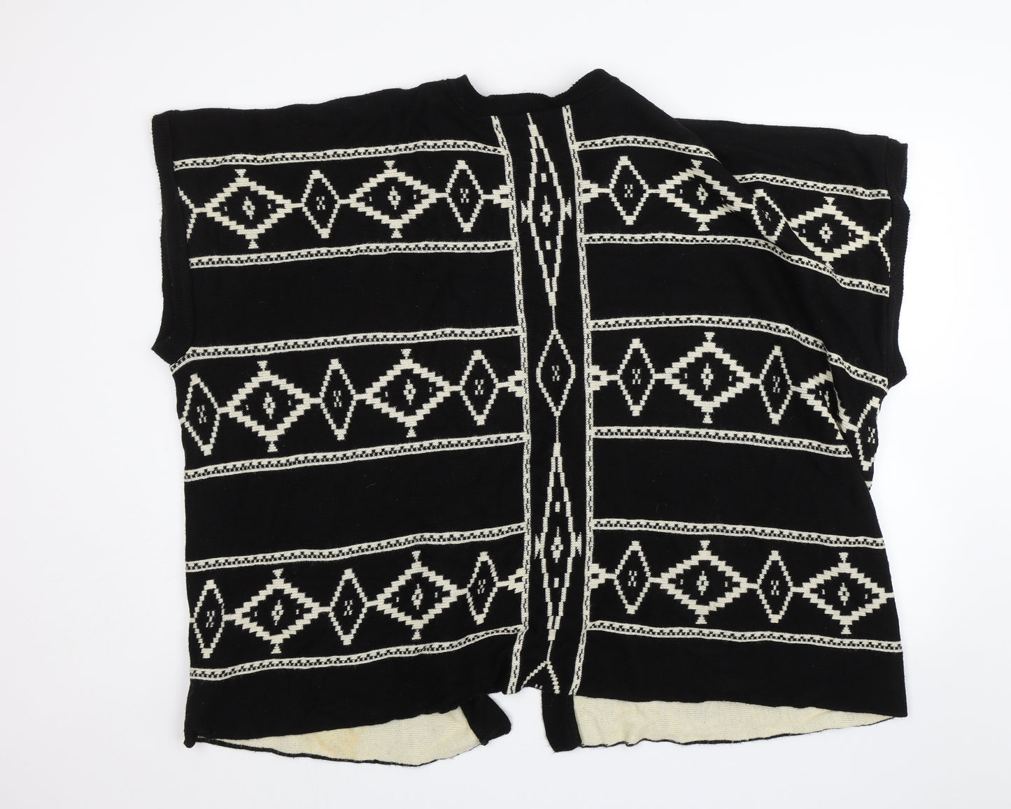 New Look Womens Black Geometric  Wrap Jumper Size M