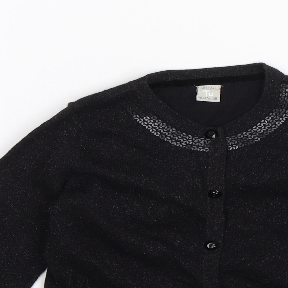 TU Girls Black   Cardigan Jumper Size 4-5 Years