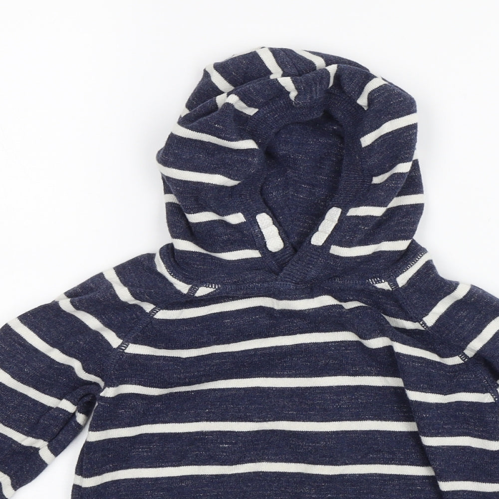 H&M Boys Blue Striped  Pullover Hoodie Size 5-6 Years