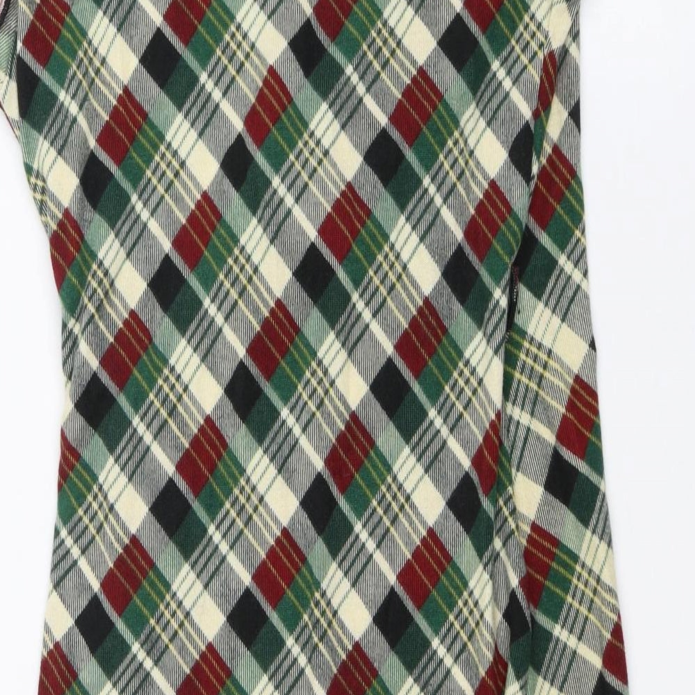 Yumi Womens Green Plaid  Wrap Dress  Size 10