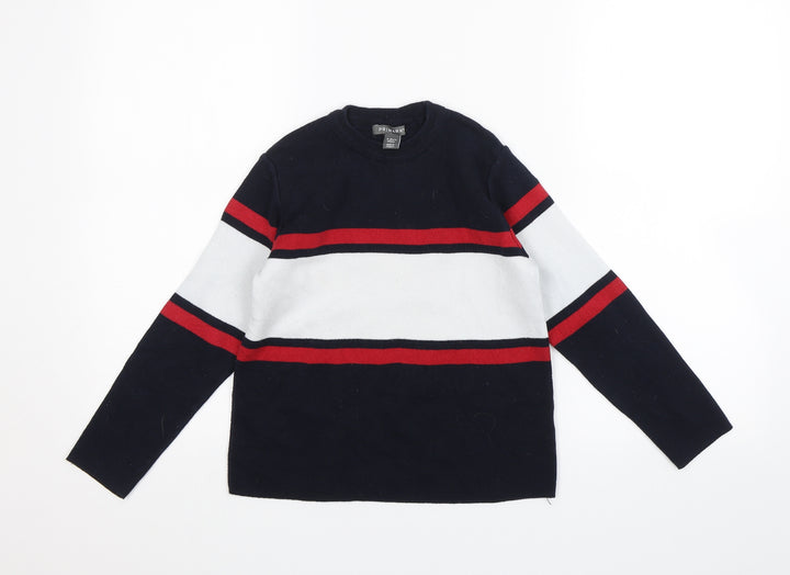 Primark Girls Blue Striped Pullover Jumper Size 9-10 Years