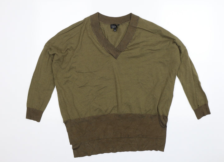 Topshop Womens Green   Pullover Jumper Size 10