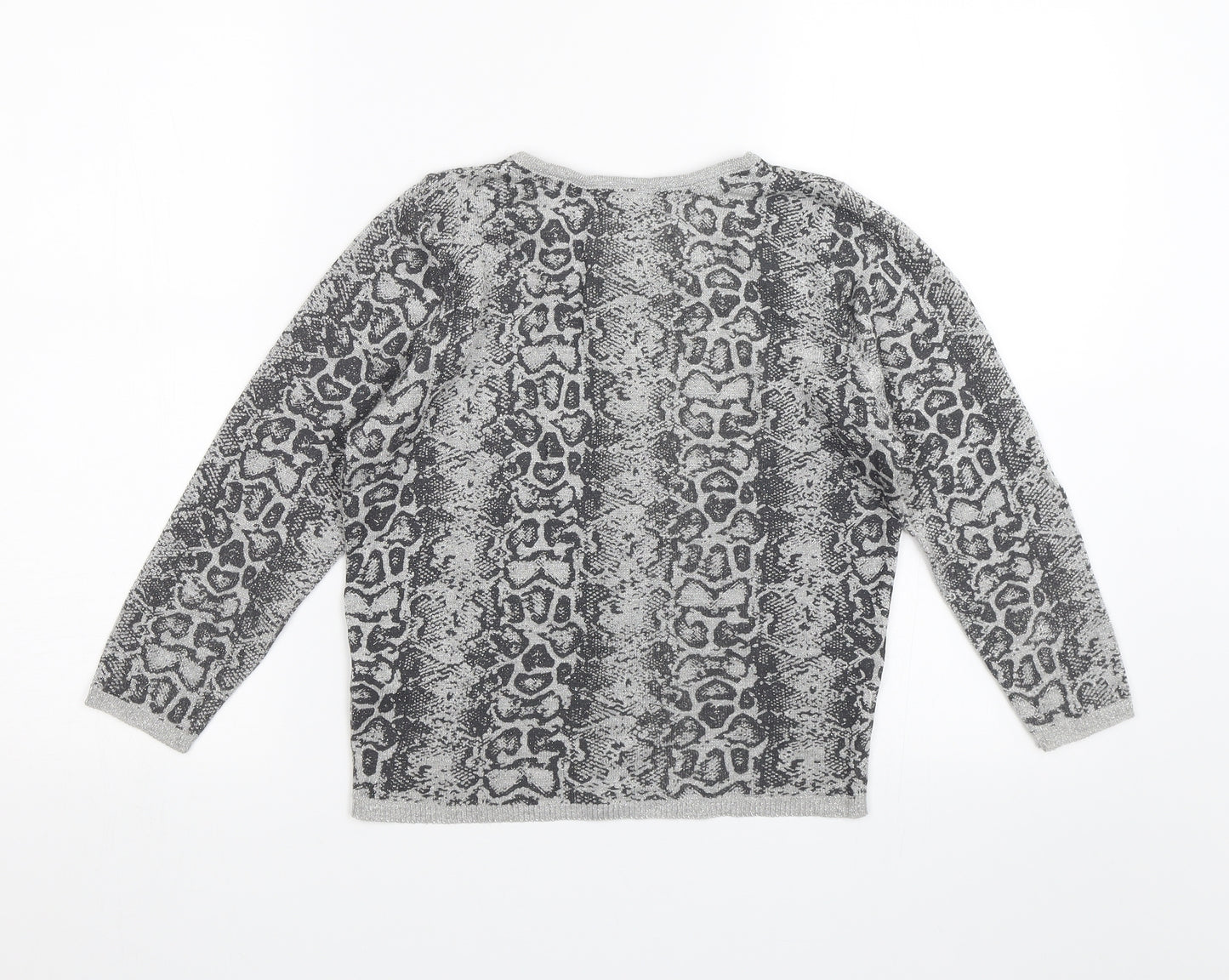 Limited collection Womens Grey Animal Print  Cardigan Jumper Size 10