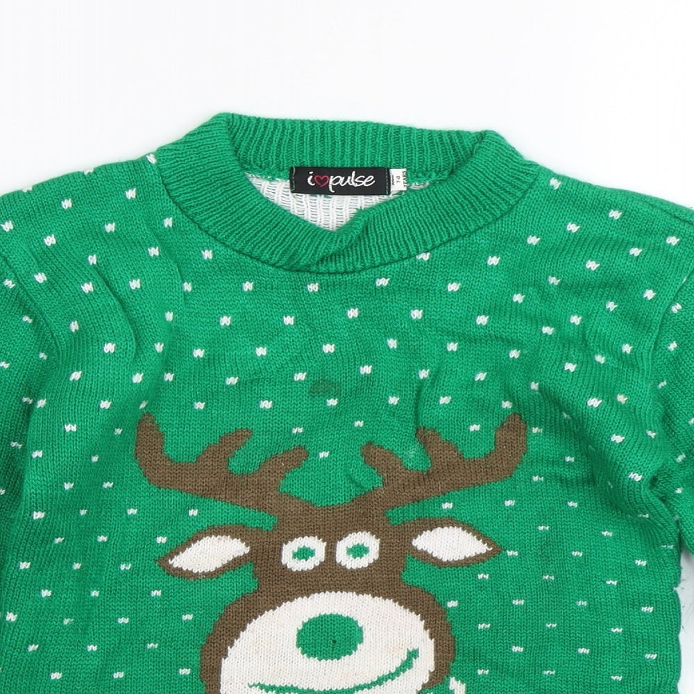 Impulse Boys Green   Pullover Jumper Size 7-8 Years  - Reindeer