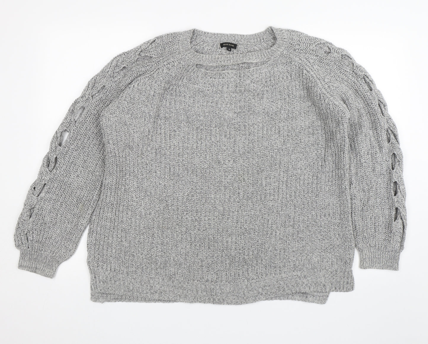 River Island Womens Grey   Pullover Jumper Size 12