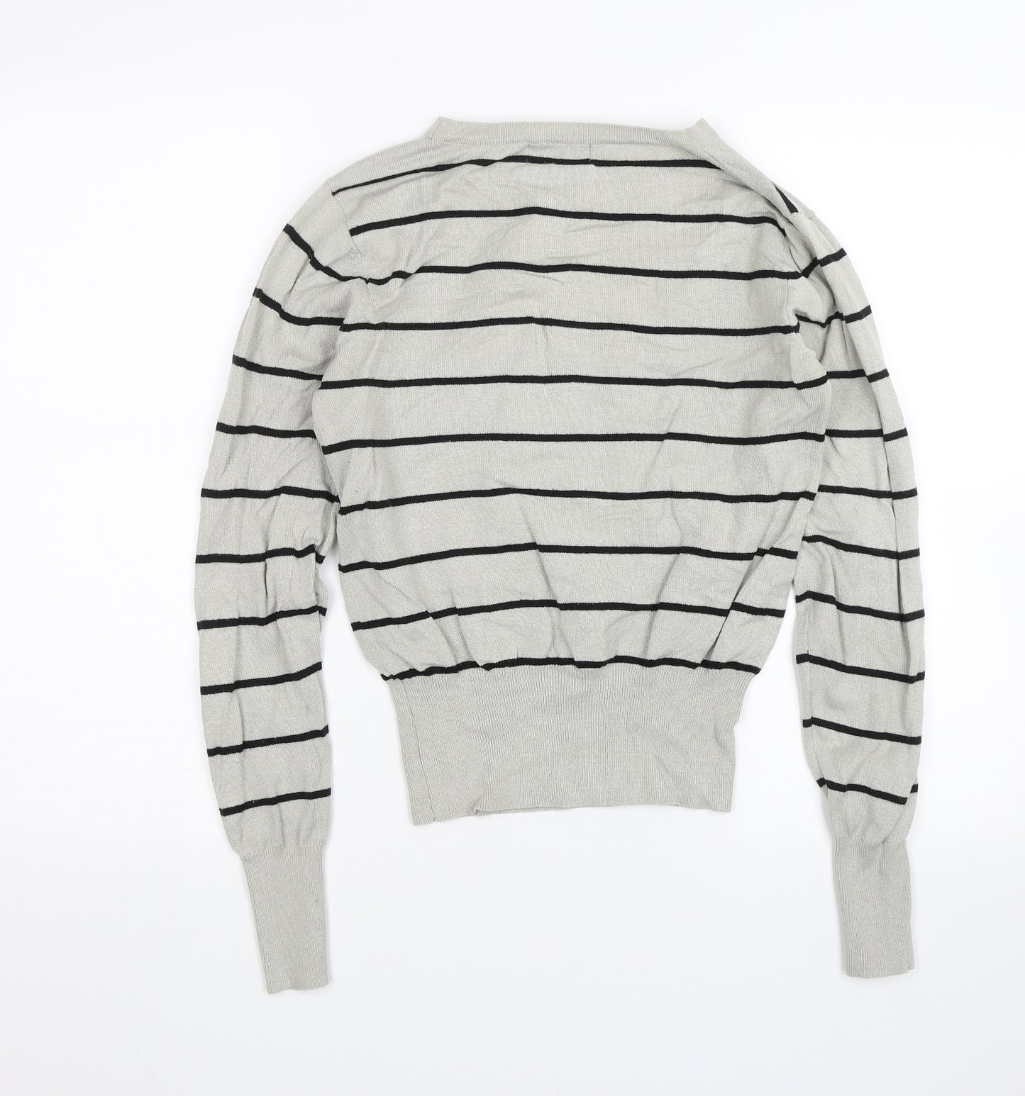 Miss Life Girls Grey Striped  Pullover Jumper Size XL