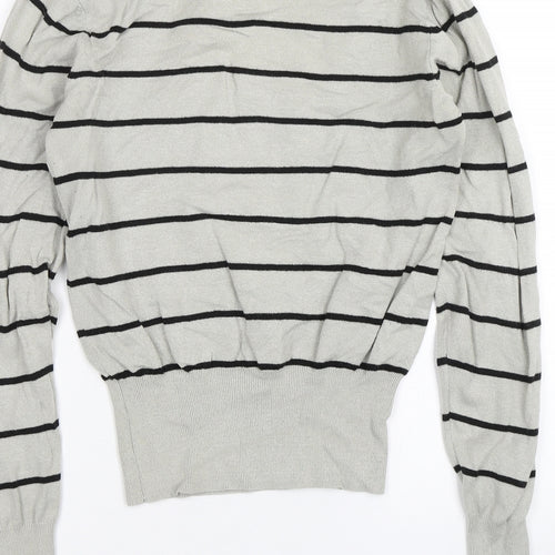 Miss Life Girls Grey Striped  Pullover Jumper Size XL