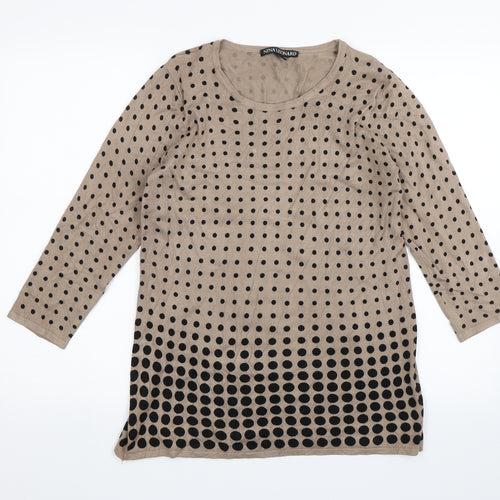Nina Leonard  Womens Brown Polka Dot  Pullover Jumper