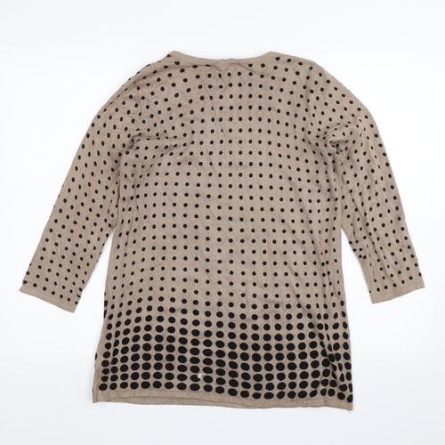 Nina Leonard  Womens Brown Polka Dot  Pullover Jumper