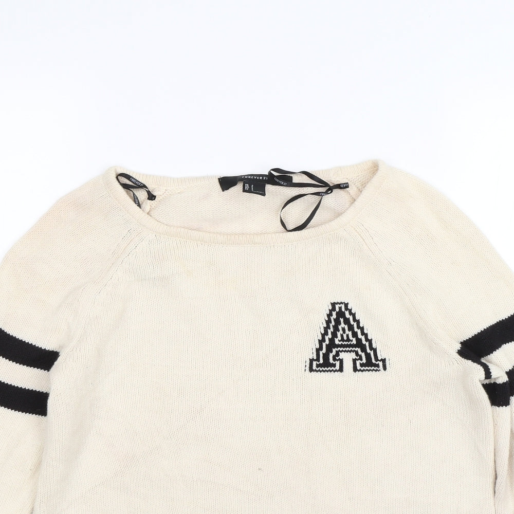 FOREVER 21 Womens Beige   Pullover Jumper Size S
