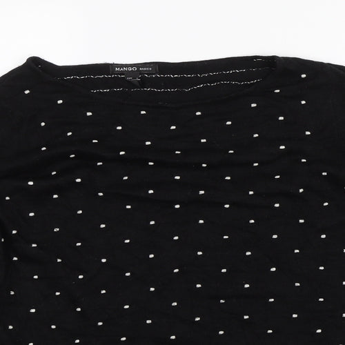 Mango Womens Black Polka Dot  Pullover Jumper Size S