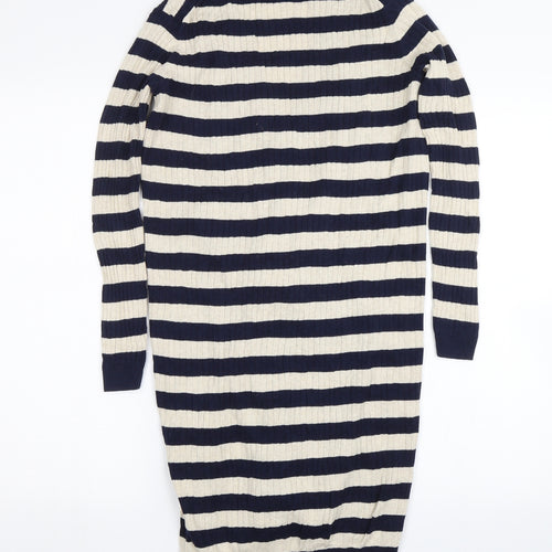 Preworn Womens Blue Striped  Cardigan Jumper Size XS