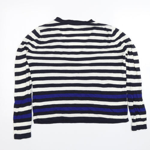 M&S Womens Blue Striped  Pullover Jumper Size 14