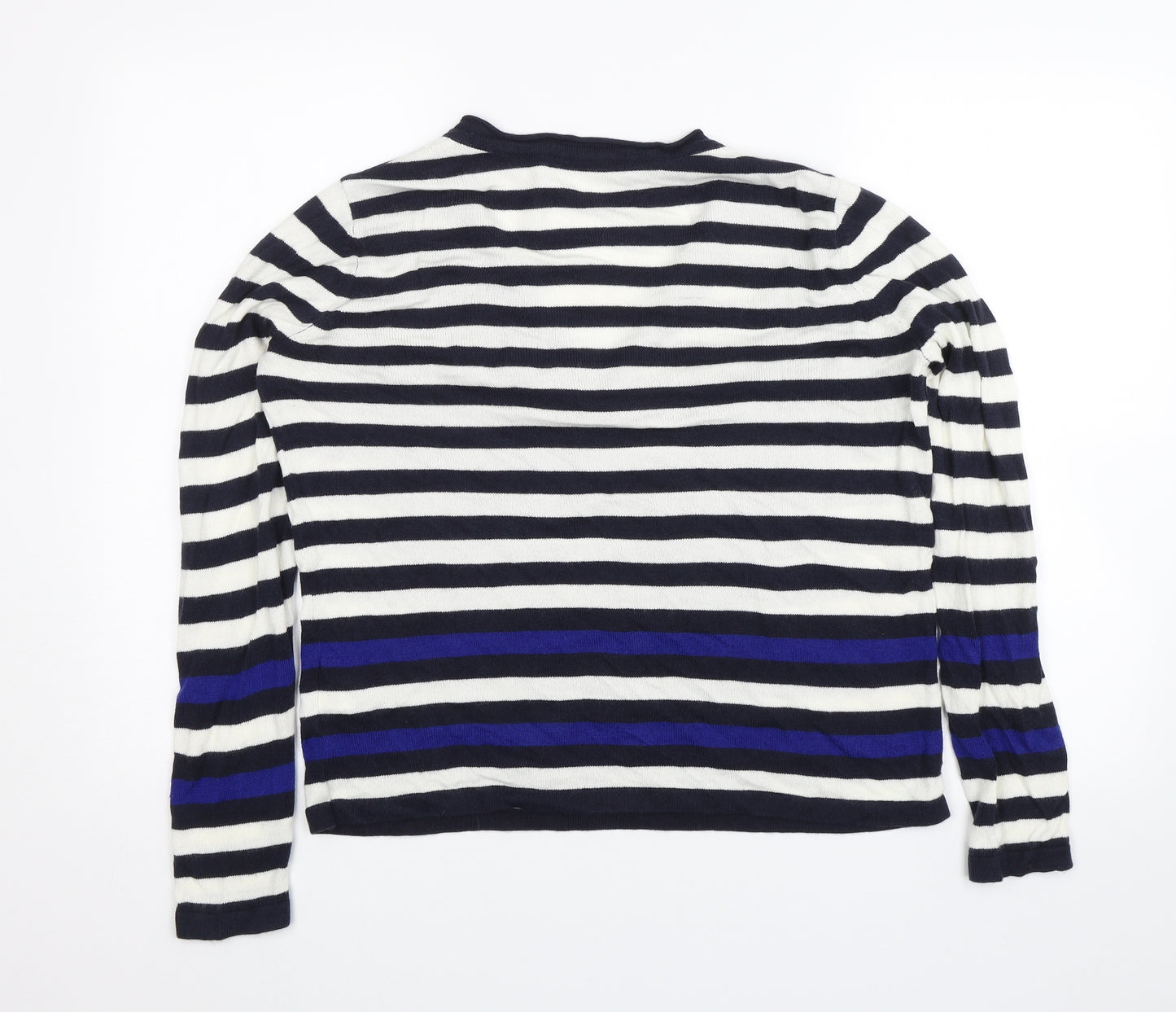 M&S Womens Blue Striped  Pullover Jumper Size 14