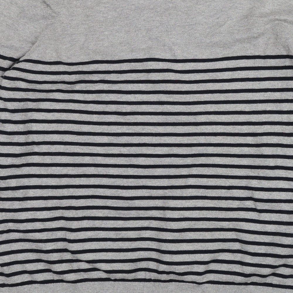 F&F Womens Grey Striped  Pullover Jumper Size 2XL