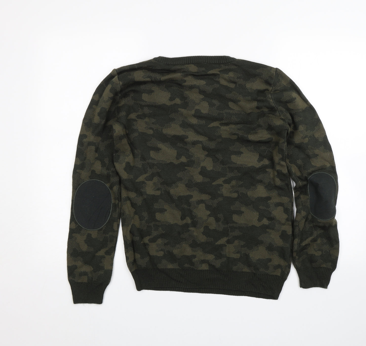 George Boys Green Camouflage  Pullover Jumper Size 10-11 Years