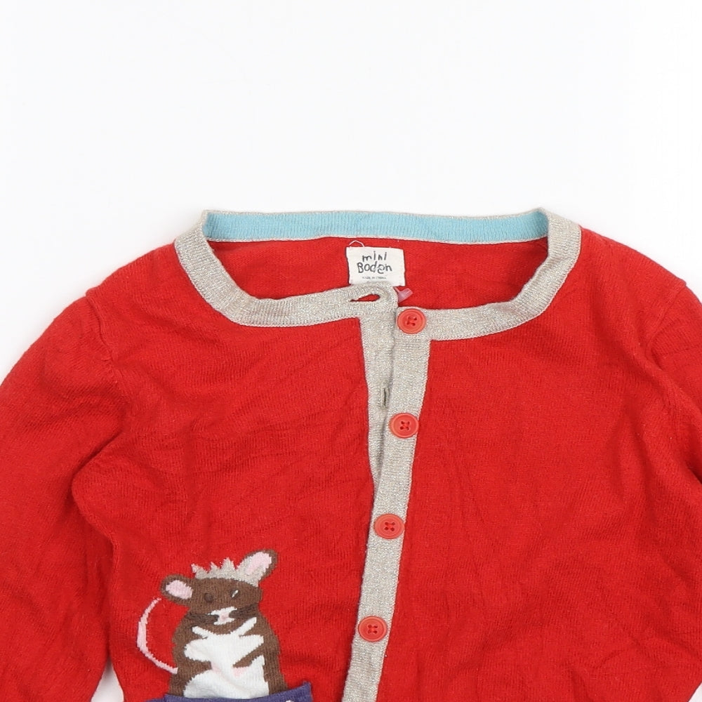 Mini Boden Girls Red   Cardigan Jumper Size 9-10 Years