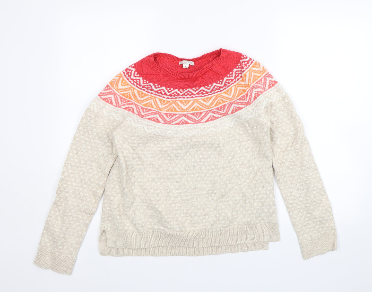 Gap Womens Beige Fair Isle  Pullover Jumper Size M