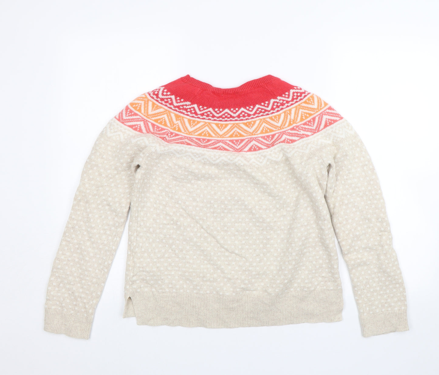 Gap Womens Beige Fair Isle  Pullover Jumper Size M