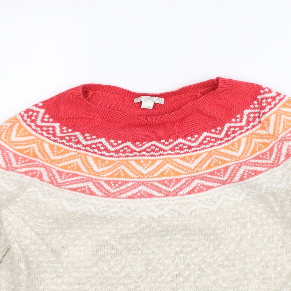 Gap Womens Beige Fair Isle  Pullover Jumper Size M
