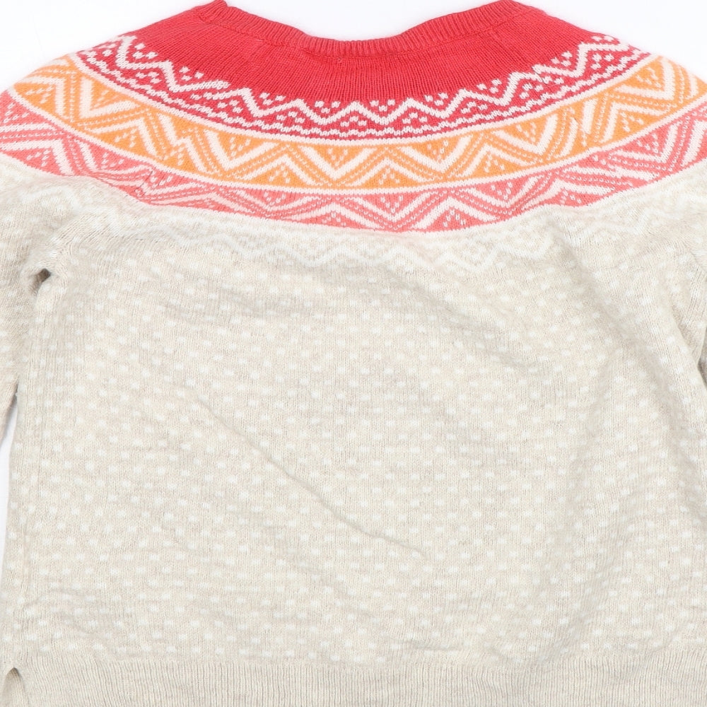 Gap Womens Beige Fair Isle  Pullover Jumper Size M