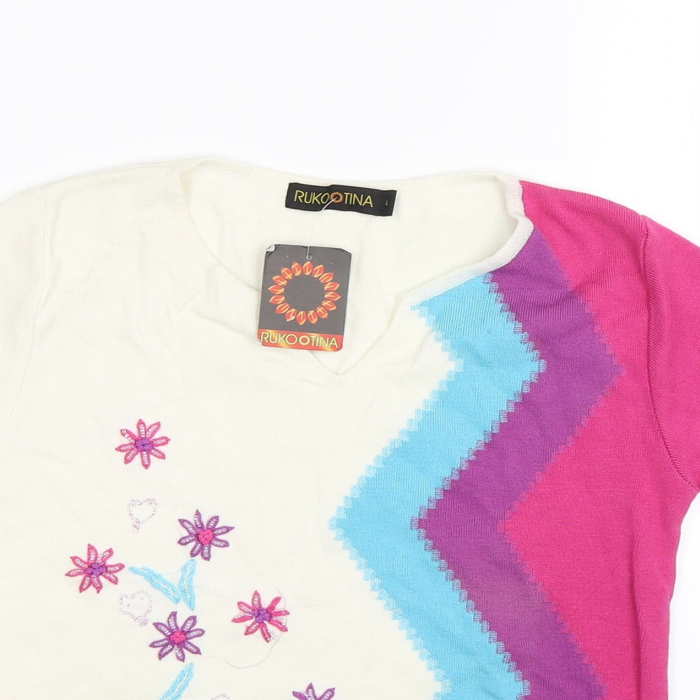 Ruko Tina Womens Pink   Basic Blouse Size L