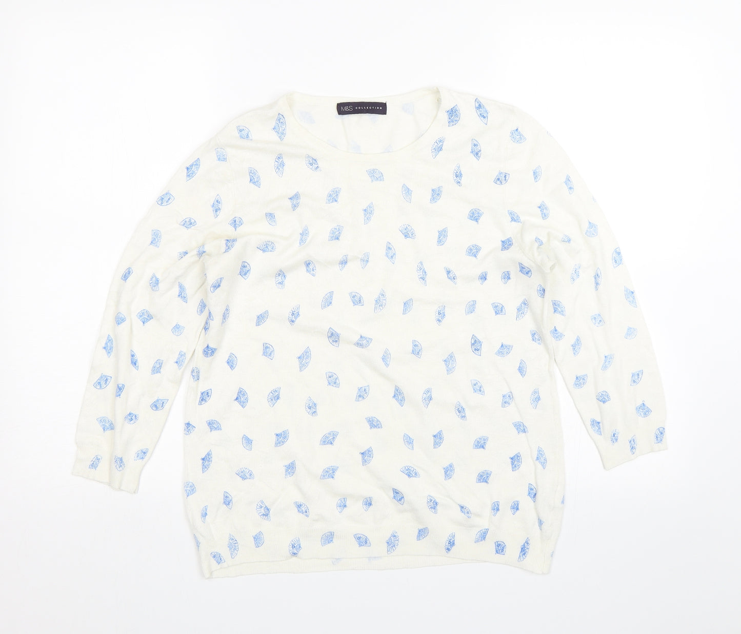 M&S Womens White   Pullover Jumper Size 14