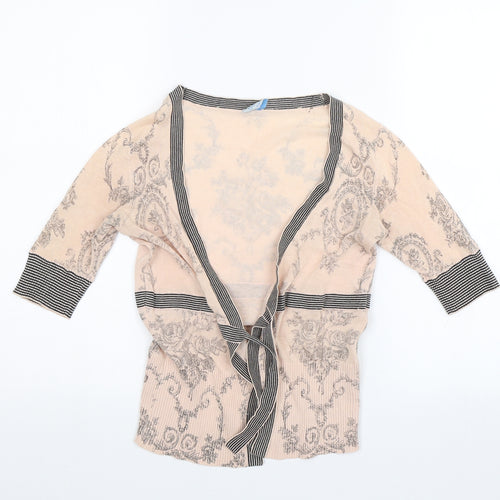 Oasis Womens Pink Floral  Cardigan Jumper Size 8