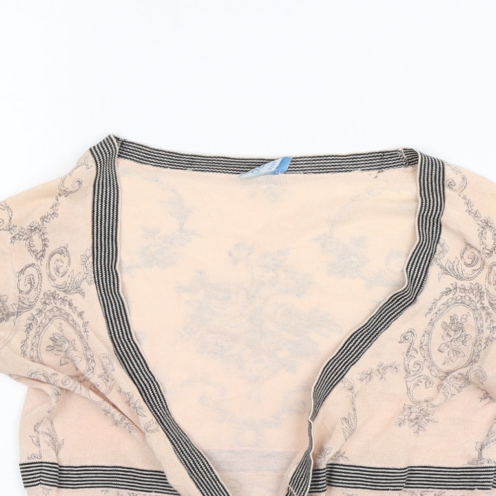 Oasis Womens Pink Floral  Cardigan Jumper Size 8