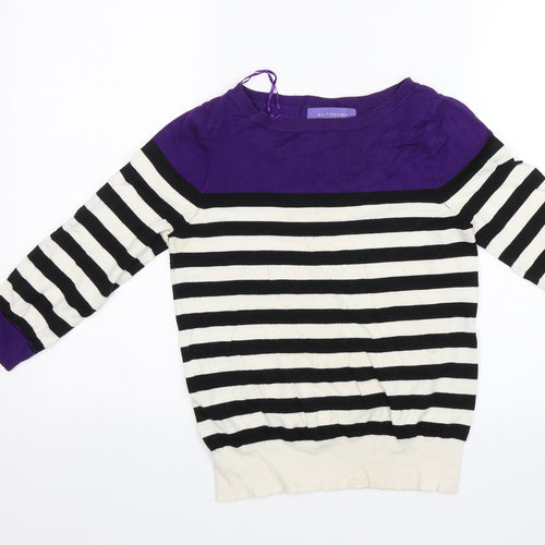 Autonomy Womens Purple Striped  Pullover Jumper Size 8