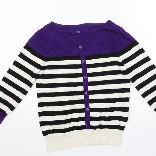 Autonomy Womens Purple Striped  Pullover Jumper Size 8