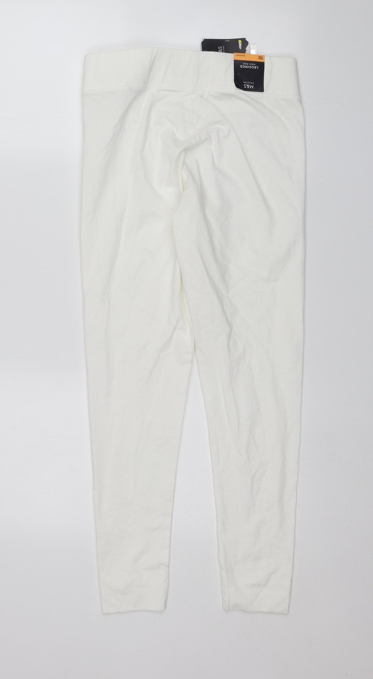 M&S Womens White   Jegging Leggings Size 10 L25 in - Short length