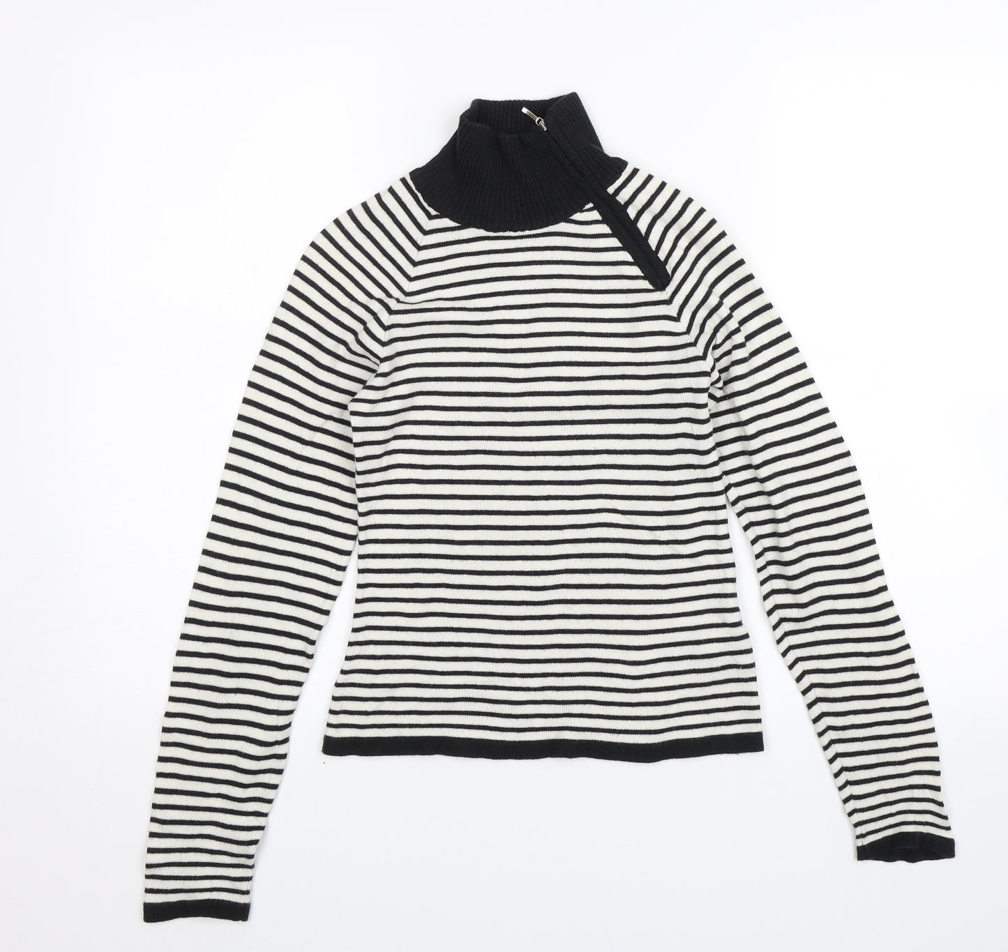 Mexx Womens Black Striped  Pullover Jumper Size XS