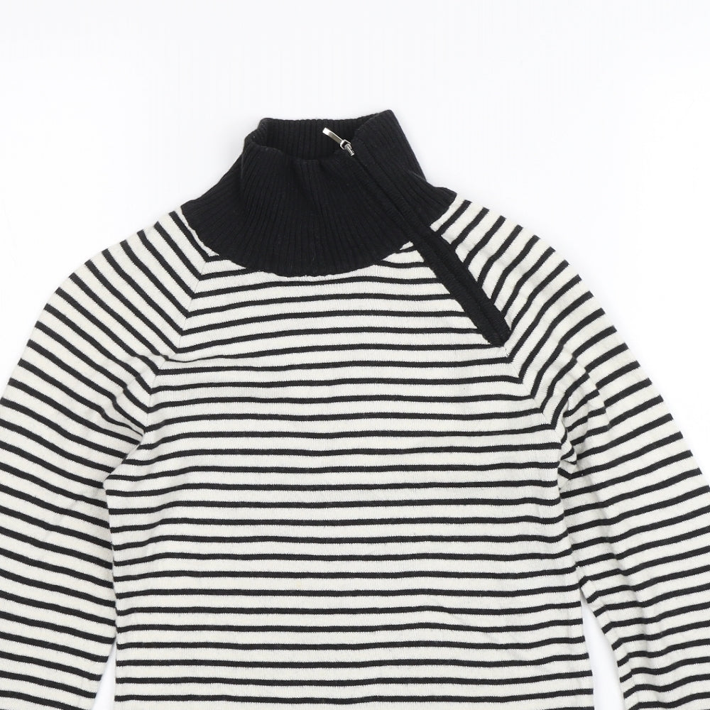Mexx Womens Black Striped  Pullover Jumper Size XS