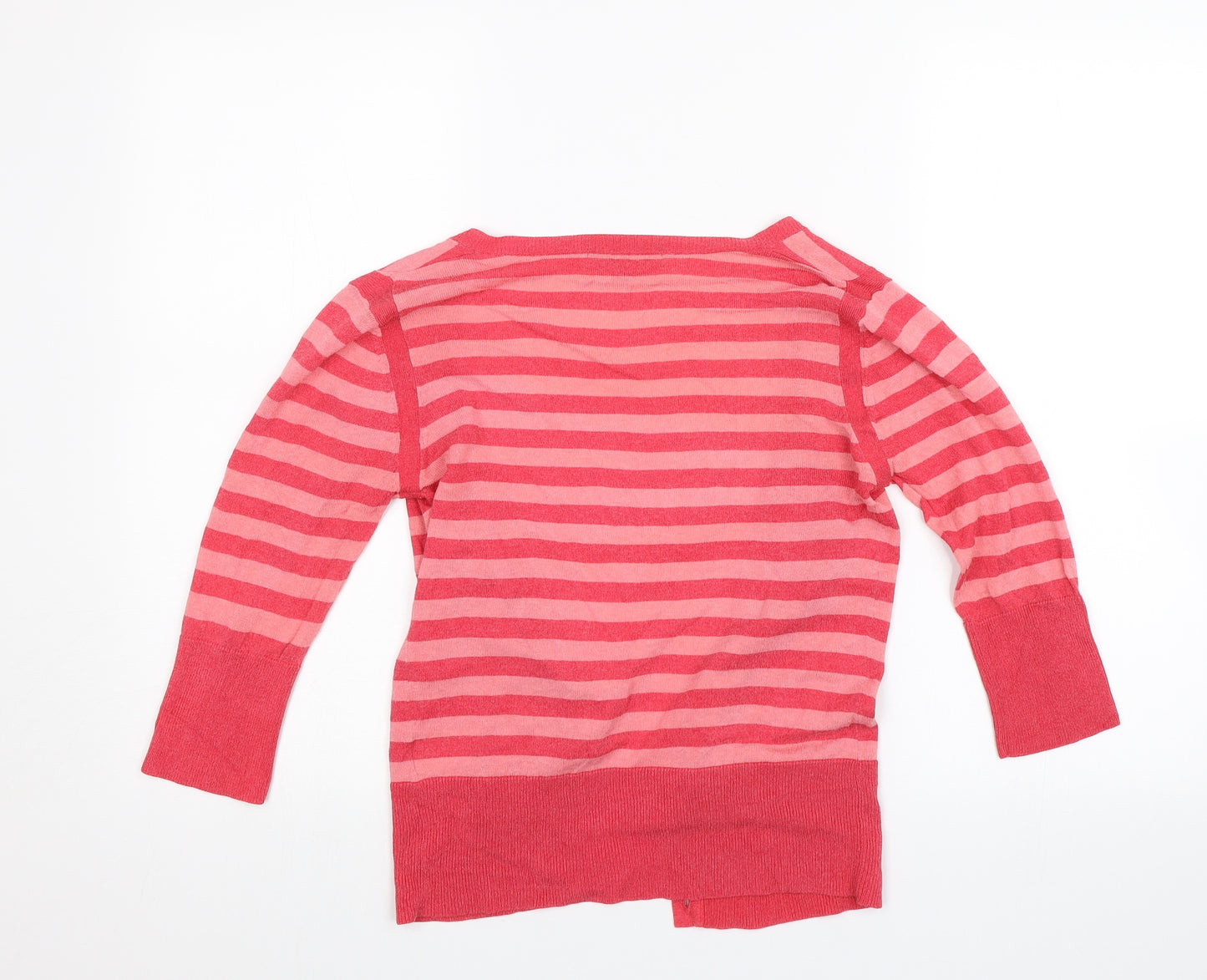 Monsoon Womens Pink Striped  Cardigan Jumper Size 8