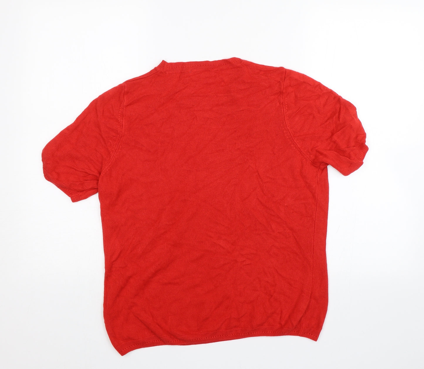 M&S Womens Red   Basic T-Shirt Size 16