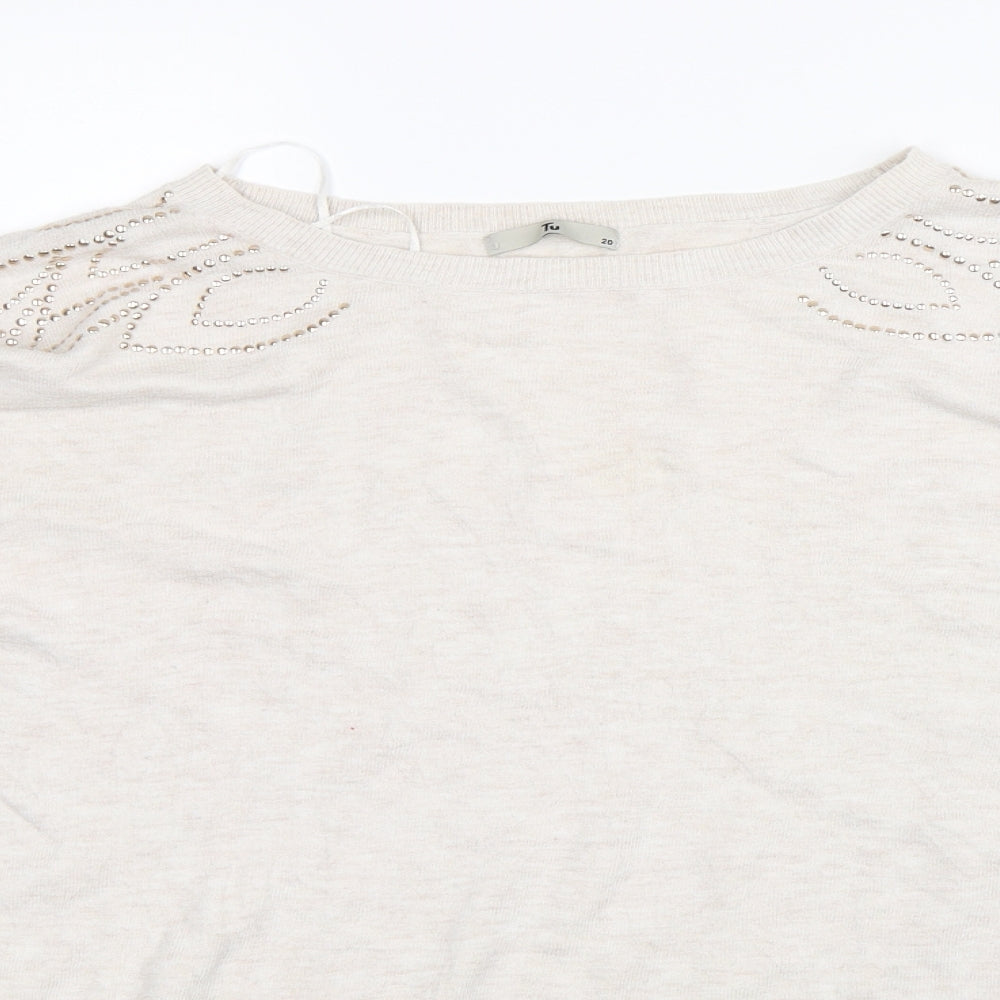 TU Womens Beige   Pullover Jumper Size 20