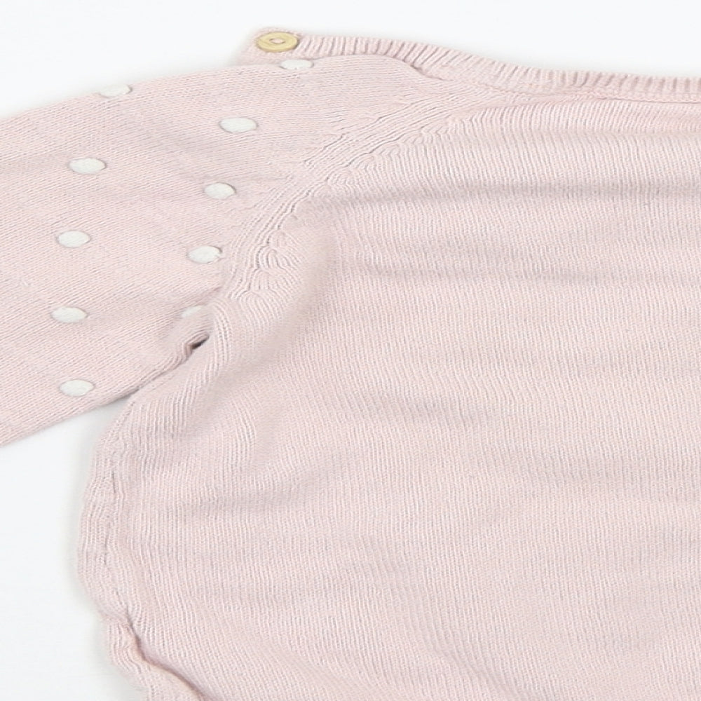 H&M Girls Pink Polka Dot  Pullover Jumper Size 2-3 Years
