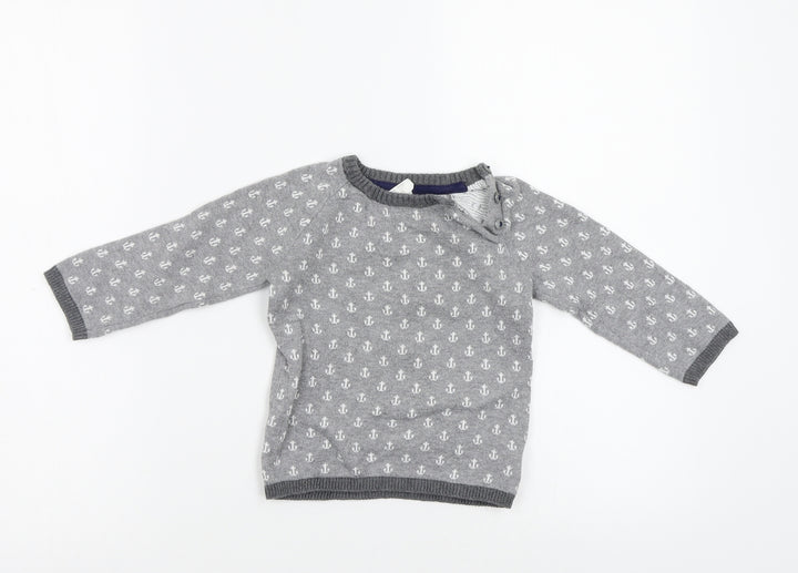 H&M Baby Grey Geometric  Pullover Jumper Size 12-18 Months  - Anchor Print