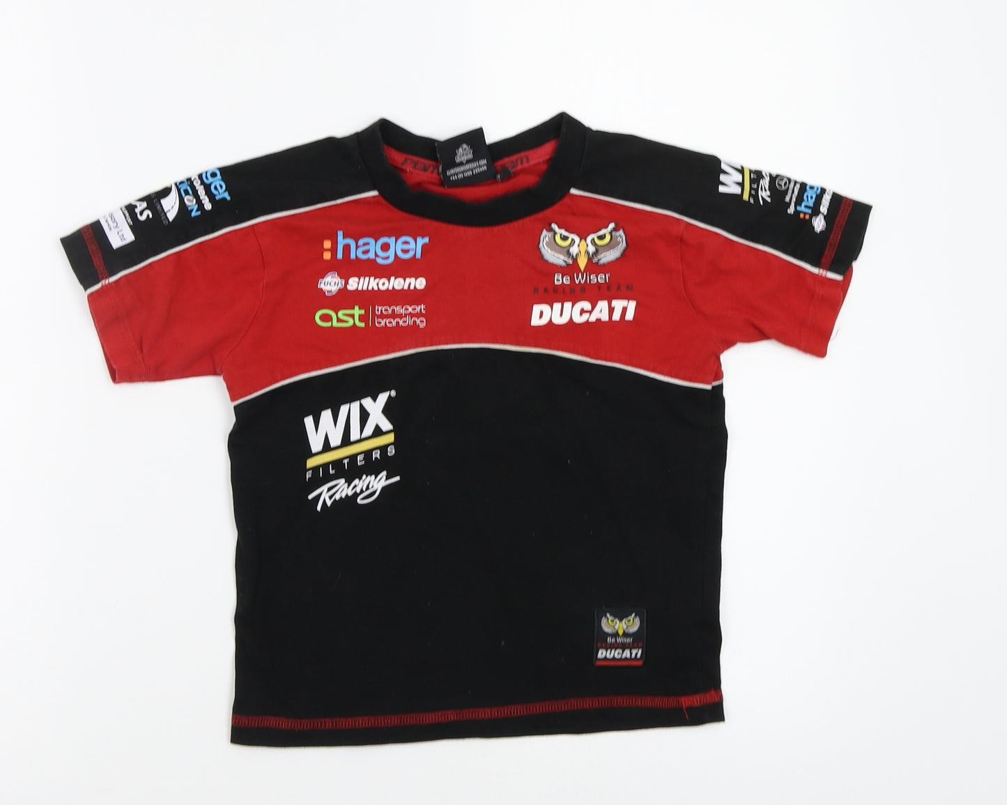 Be Wiser Boys Red   Basic T-Shirt Size 4-5 Years  - Racing