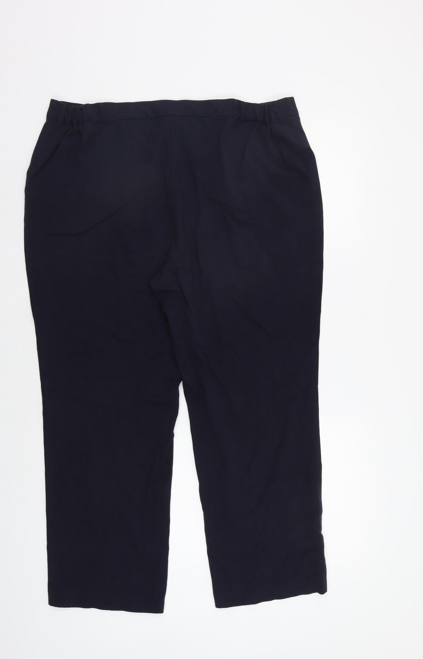 M&S Womens Blue   Trousers  Size 16 L26 in - Elastic Waist Band