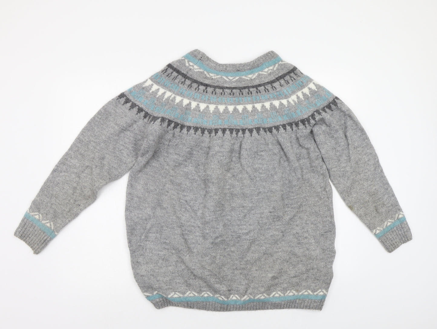ESMARA Womens Grey Fair Isle  Pullover Jumper Size 16