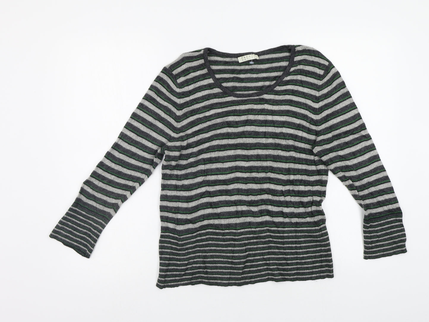 Precis petite Womens Green Striped  Pullover Jumper Size M