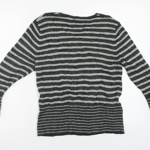 Precis petite Womens Green Striped  Pullover Jumper Size M