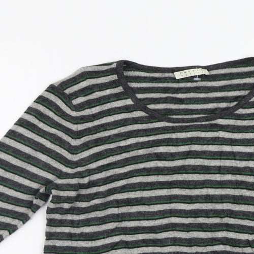 Precis petite Womens Green Striped  Pullover Jumper Size M