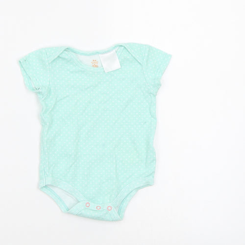 Bright Stars Baby Green Polka Dot  Romper One-Piece Size 6-9 Months